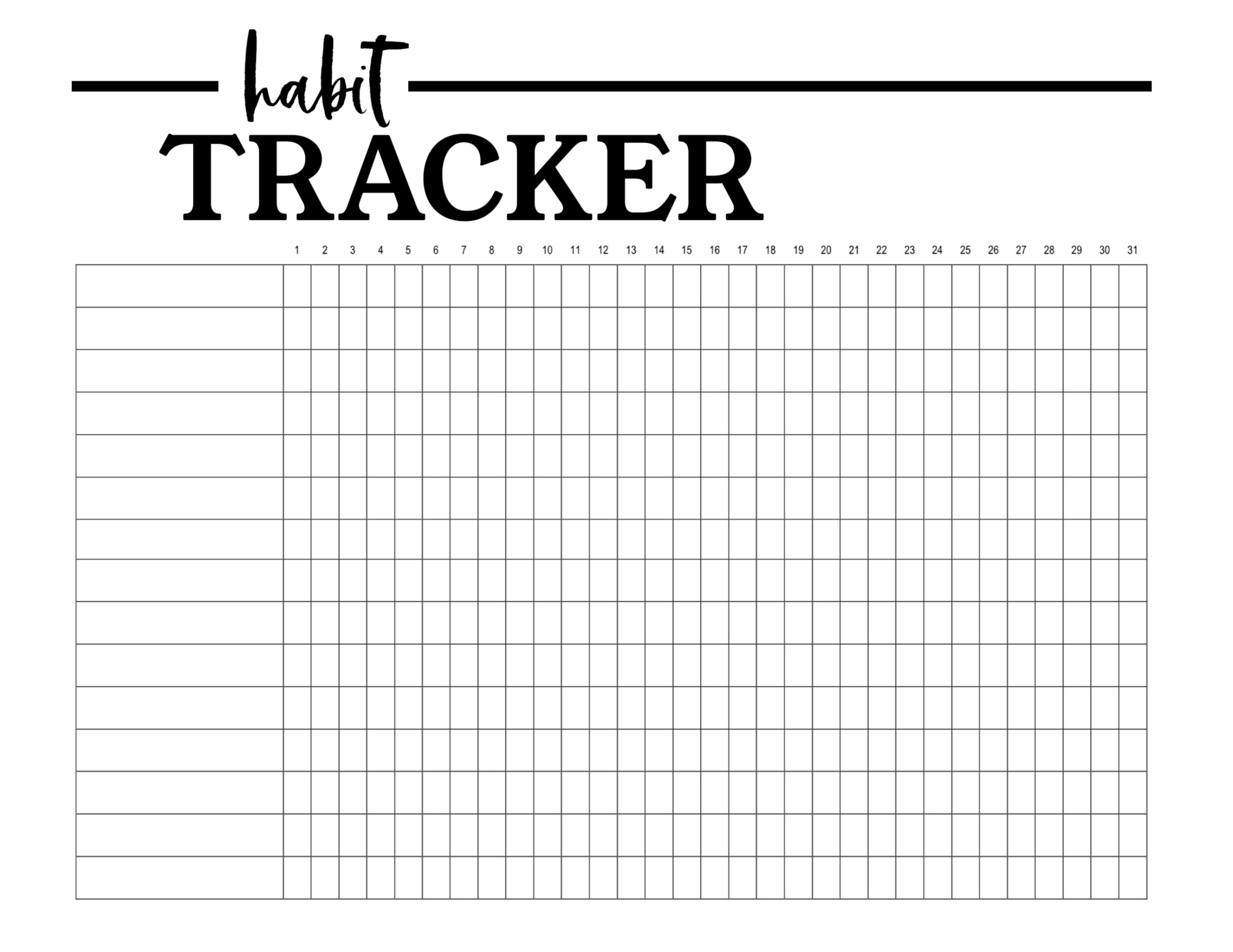 39 Free Habit Tracker Templates Daily Weekly Monthly TemplateLab