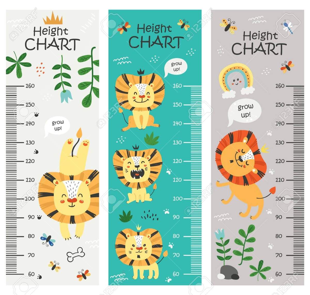 Kids Height Chart Vector Isolated Illustration With Lions Royalty Free SVG Cliparts Vectors And Stock Illustration Image 142937637