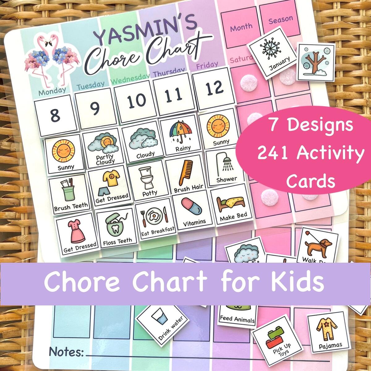 Kids Visual Schedule Daily Routine Chart Chore Chart Digital Download Etsy