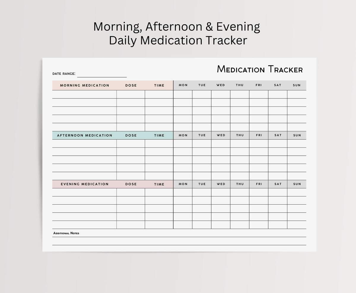 Free Printable Medication Schedule Templates 2 3 4 Times A Day Chart
