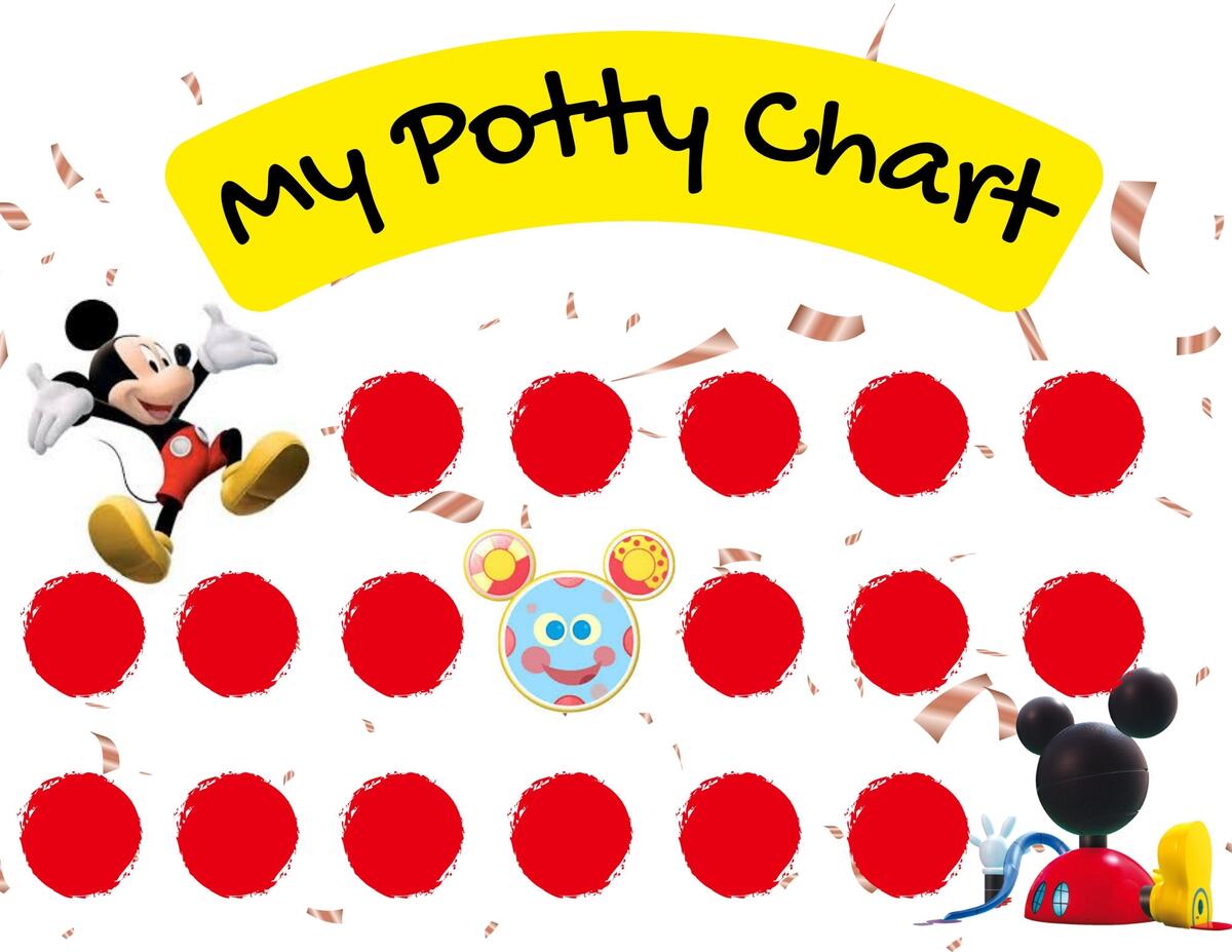 Mickey Potty Chart Mickey Potty Training Chart Potty Training Chart Template Printable Chart For Kids Downloadable Chart Etsy Finland