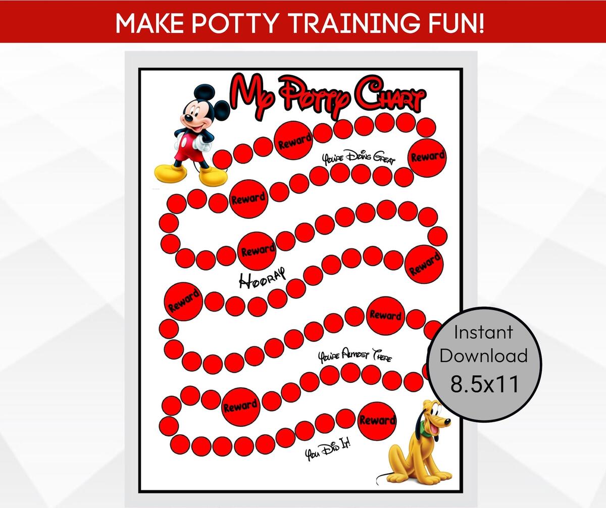 Mickey Potty Training Chart Printable Mickey Mouse Potty Training Chart Potty Training Tips Instant Download Reward Chart Etsy Israel