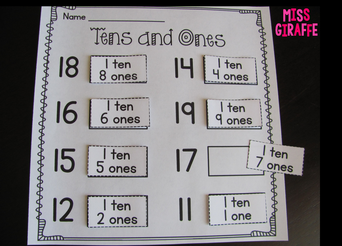 Miss Giraffe S Class Place Value In First Grade