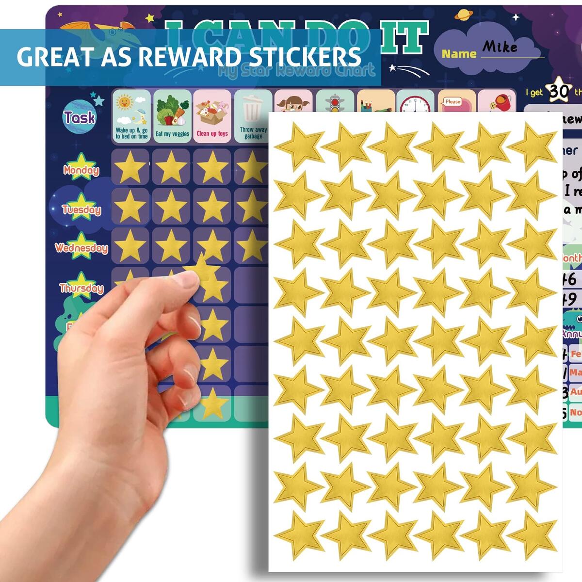 Morale Stickers 1620 Pcs Small Foil Star Stickers For Kids Reward Shiny Gold Incentive Self Adhesive Little Colored Star Award Metallic Sticky For Students Chart For Children Homework Teacher Classroom School Office