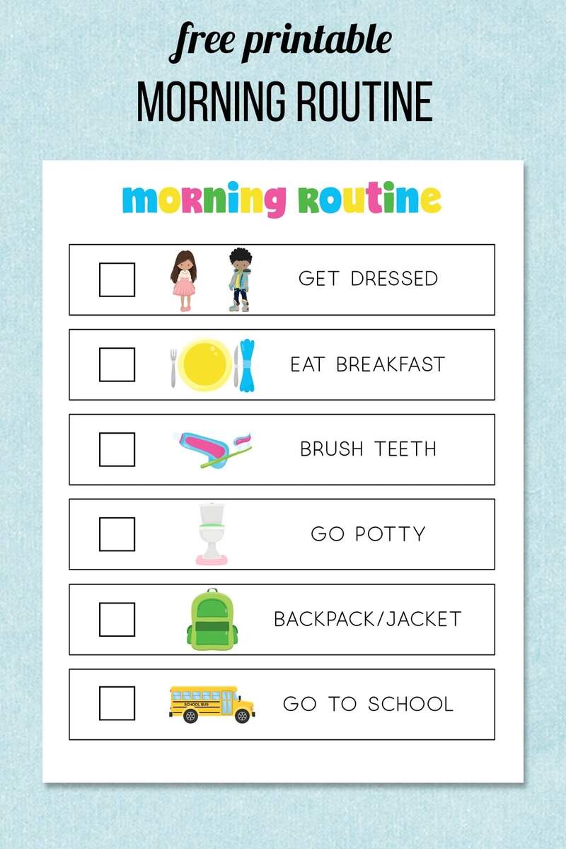 Free Routine Activity Charts Customizable For Your Family