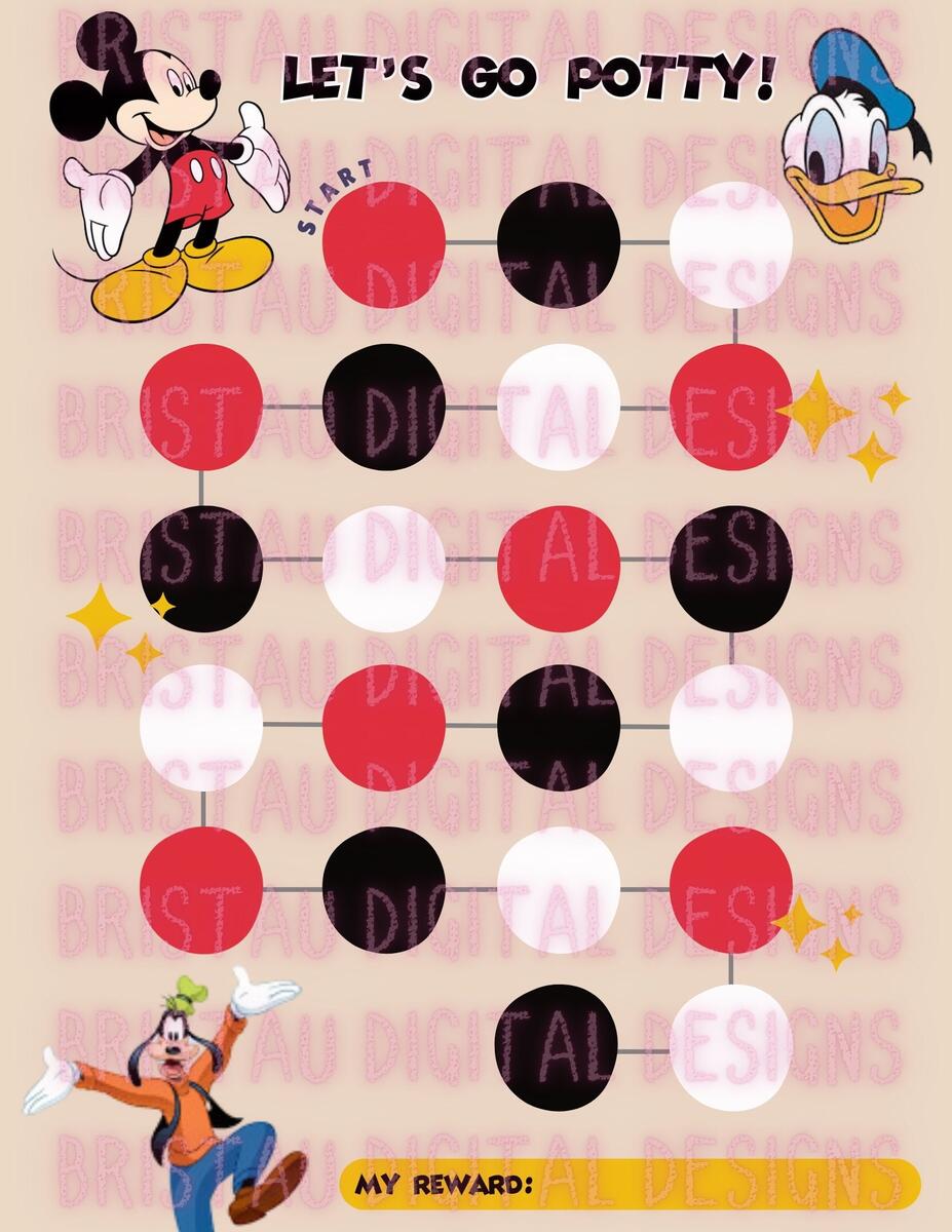 Mouse Potty Training Chart Printable Etsy