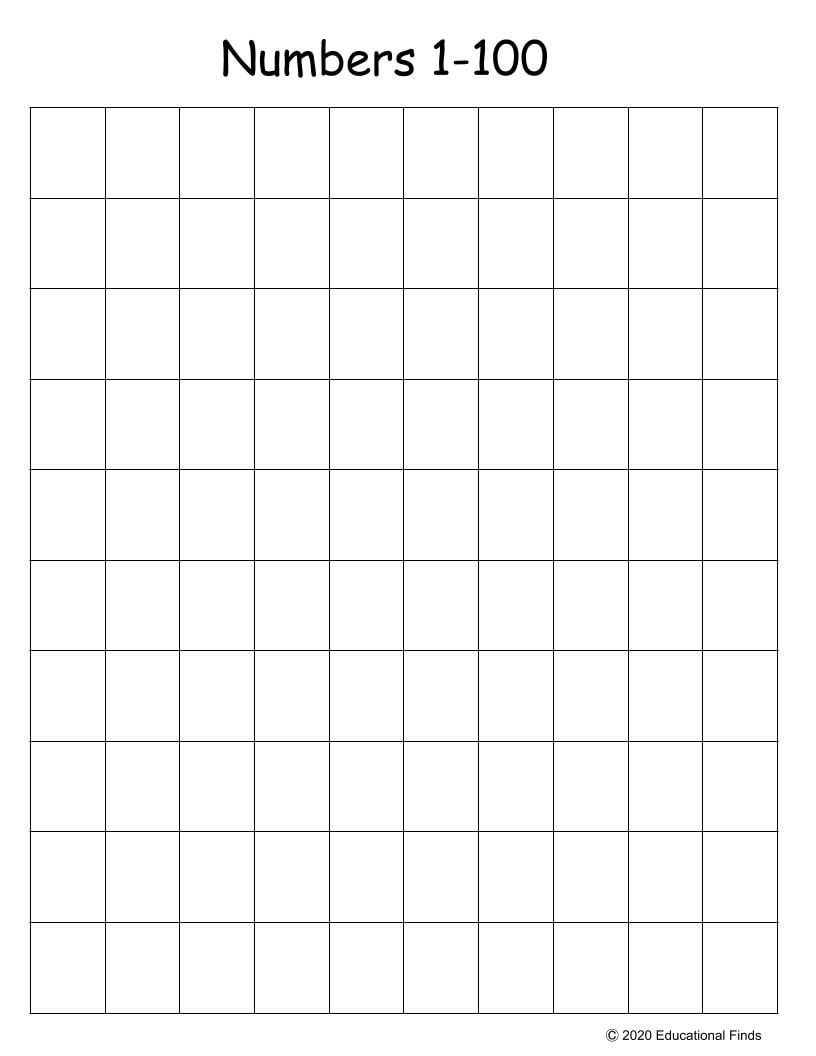 Free Printable Hundred Number Chart