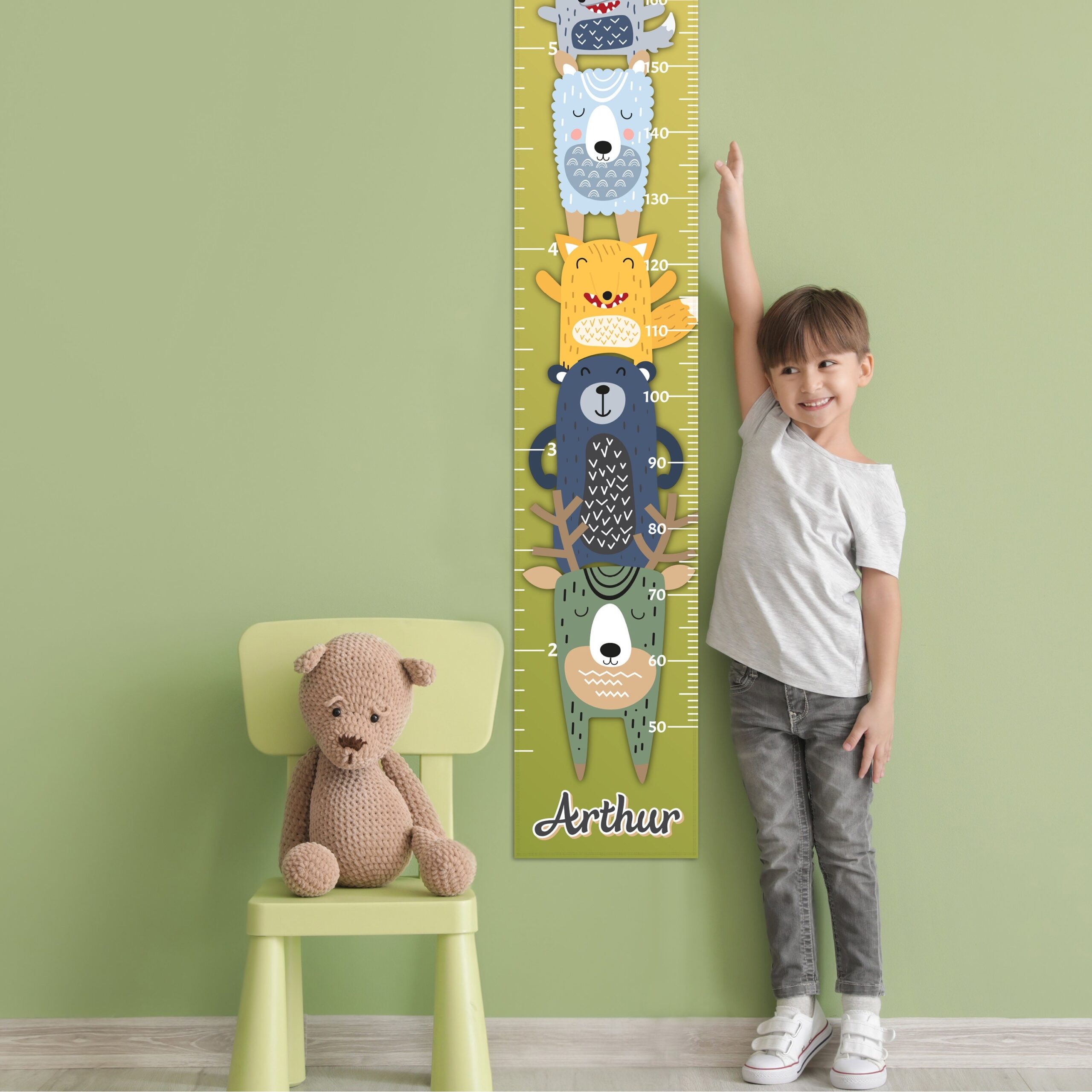 Personalized Kids Growth Chart 12 Designs 13oz Vinyl Height Measurement Ft Cm Inches Chart For Toddlers Ruler For Kids Etsy