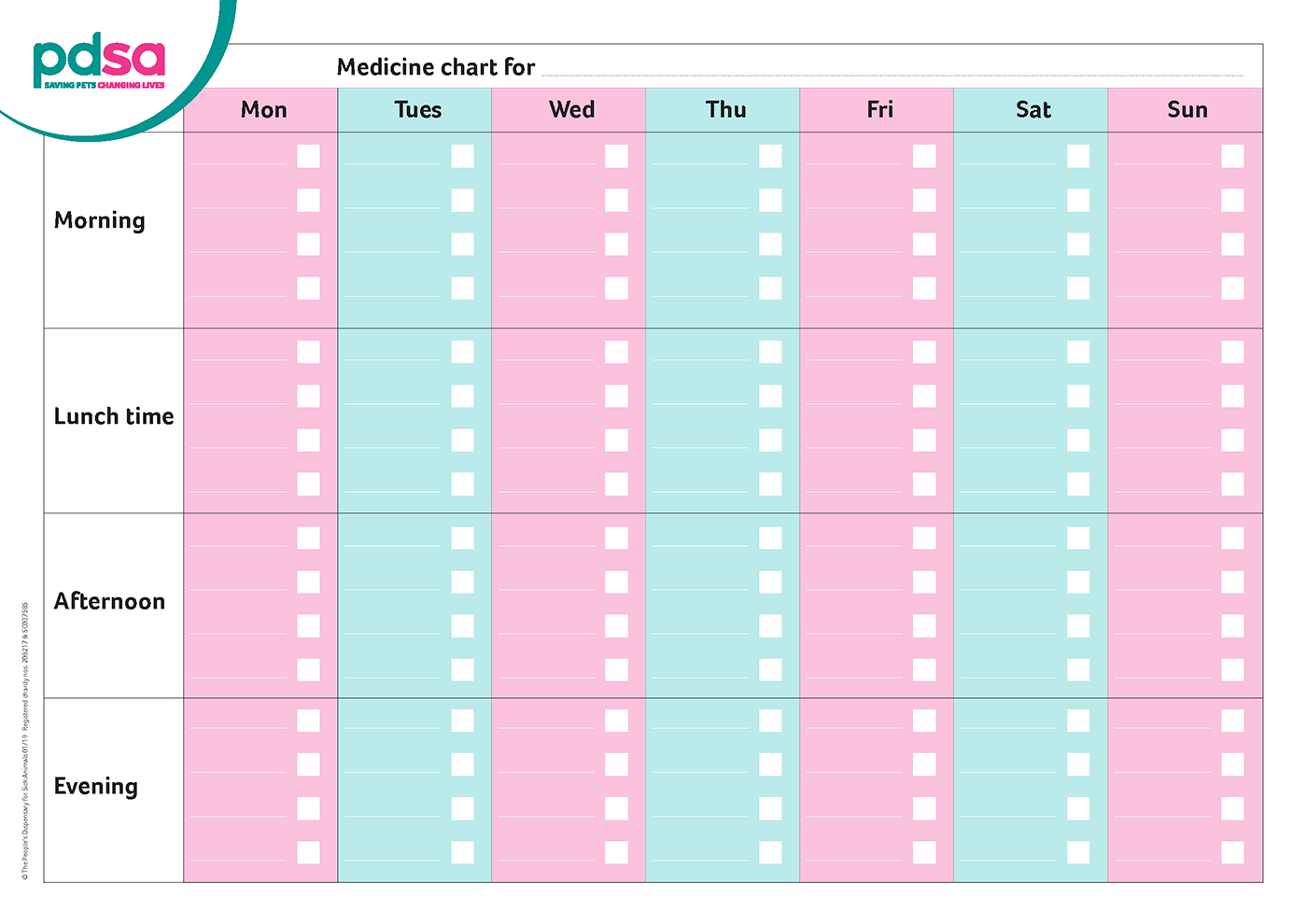 Pet Medication Planner PDSA Pet Medication Tracker Printable Medicine Log PDF Checklist Template Etsy Finland