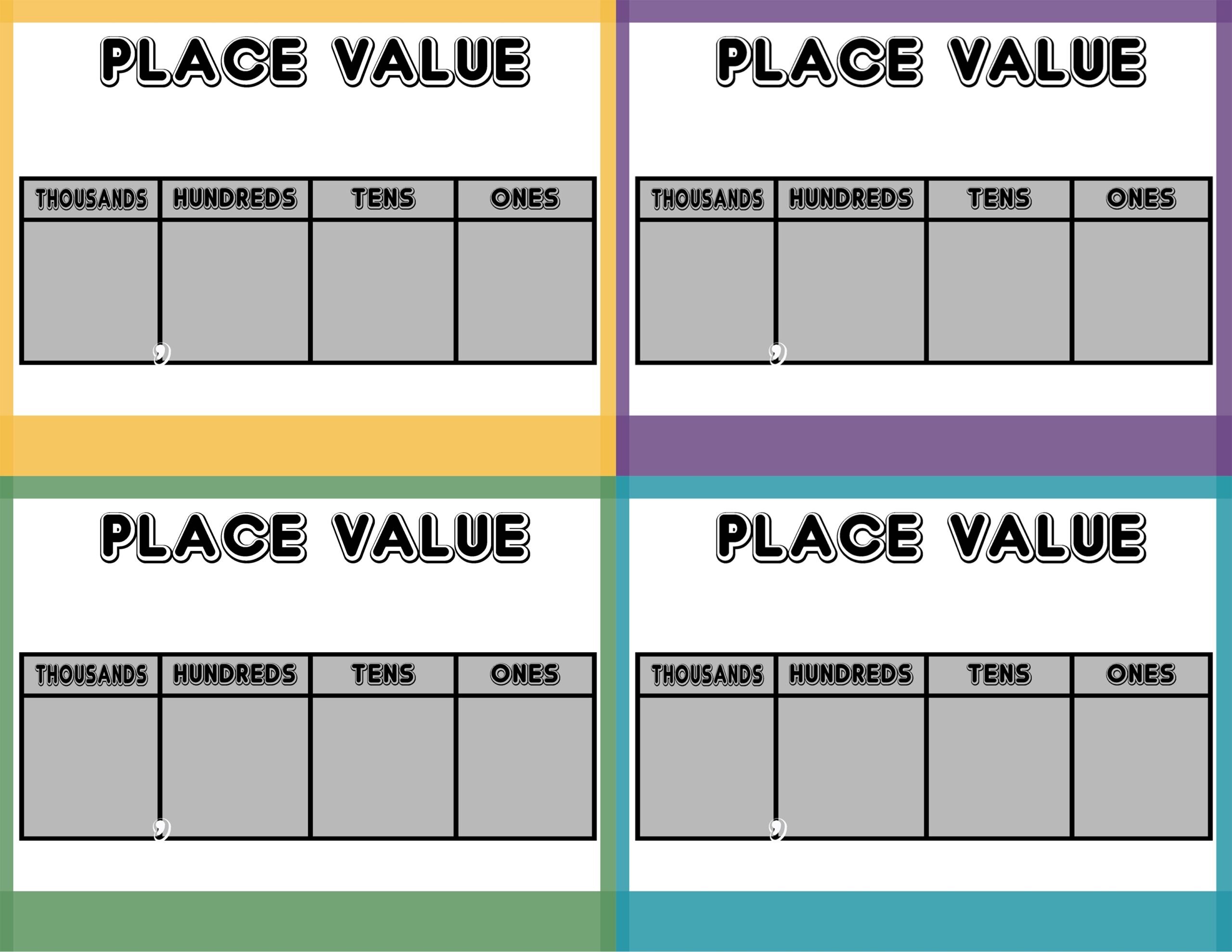 Place Value Mini Math Boxes Full Page Classful Decimal Place Value Chart