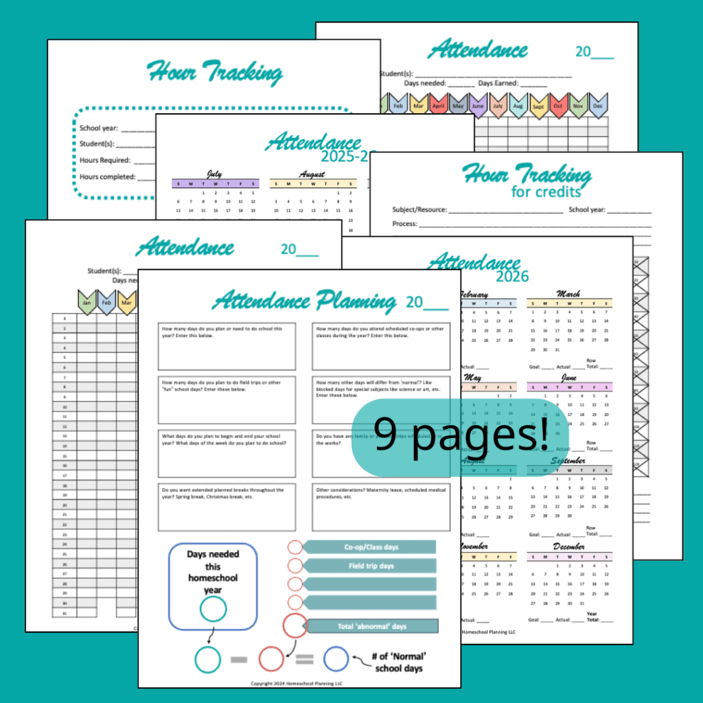 Plan Your Year With Free Printable Homeschool Attendance Sheets Homeschool Planning Plan Your Year With Free Printable Homeschool Attendance Sheets Homeschool Planning