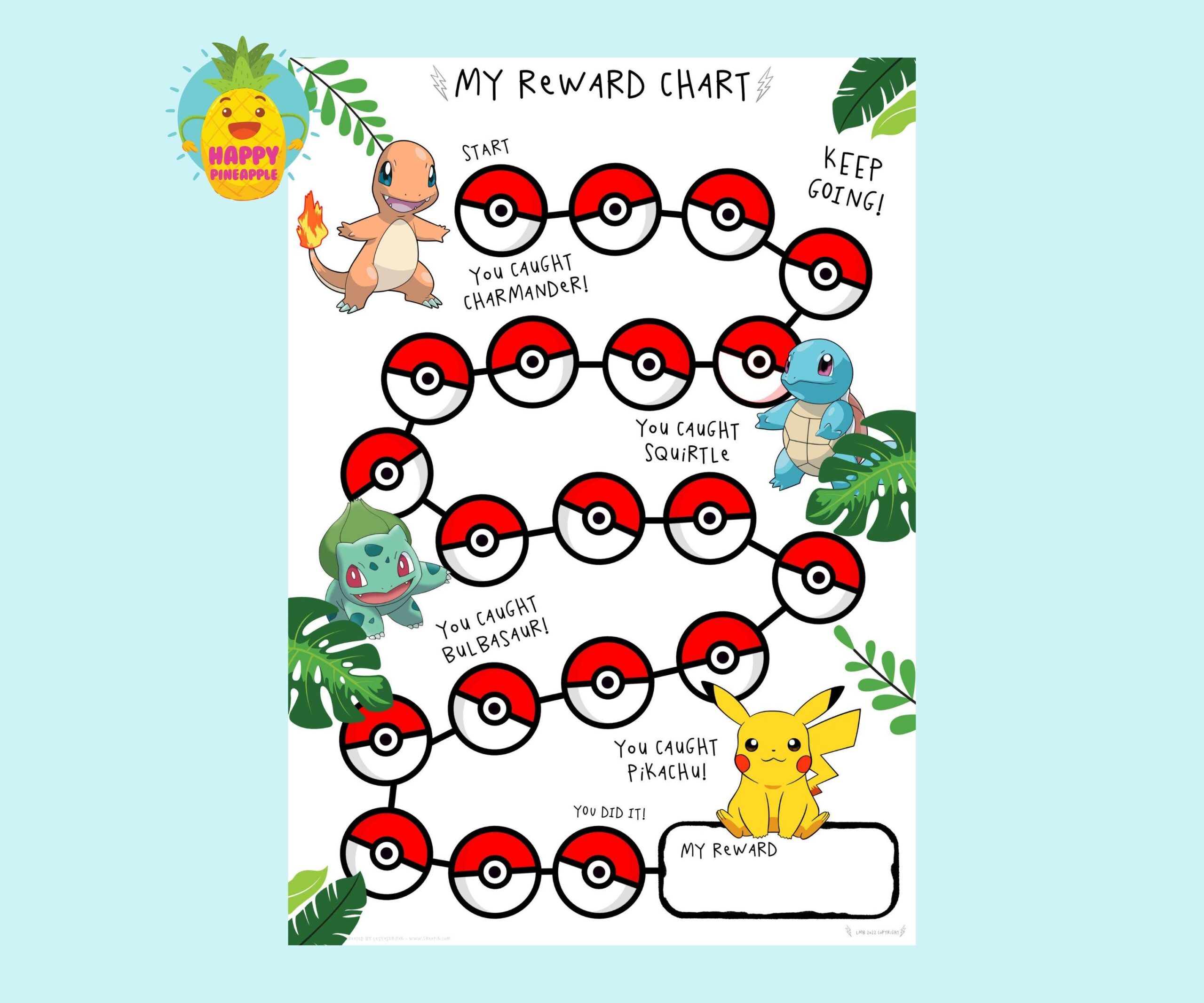 Pokemon Reward Chart For Kids Chore Chart Behaviour Chart Digital Download Instant Download Sticker Chart Child Reward Chart Pikachu Etsy
