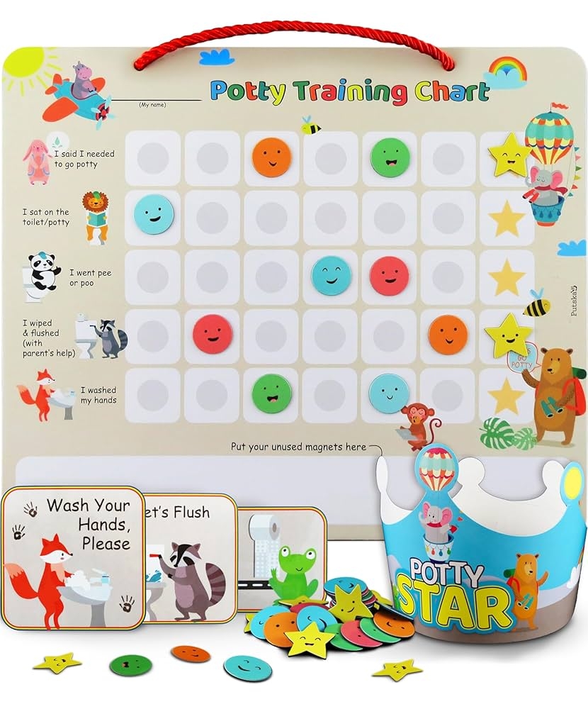 Potty Sticker Chart Potty Training Chart For Toddlers With Stickers Motivational Reward System For Boys Girls Toddler Toilet Training Stickers Reward System