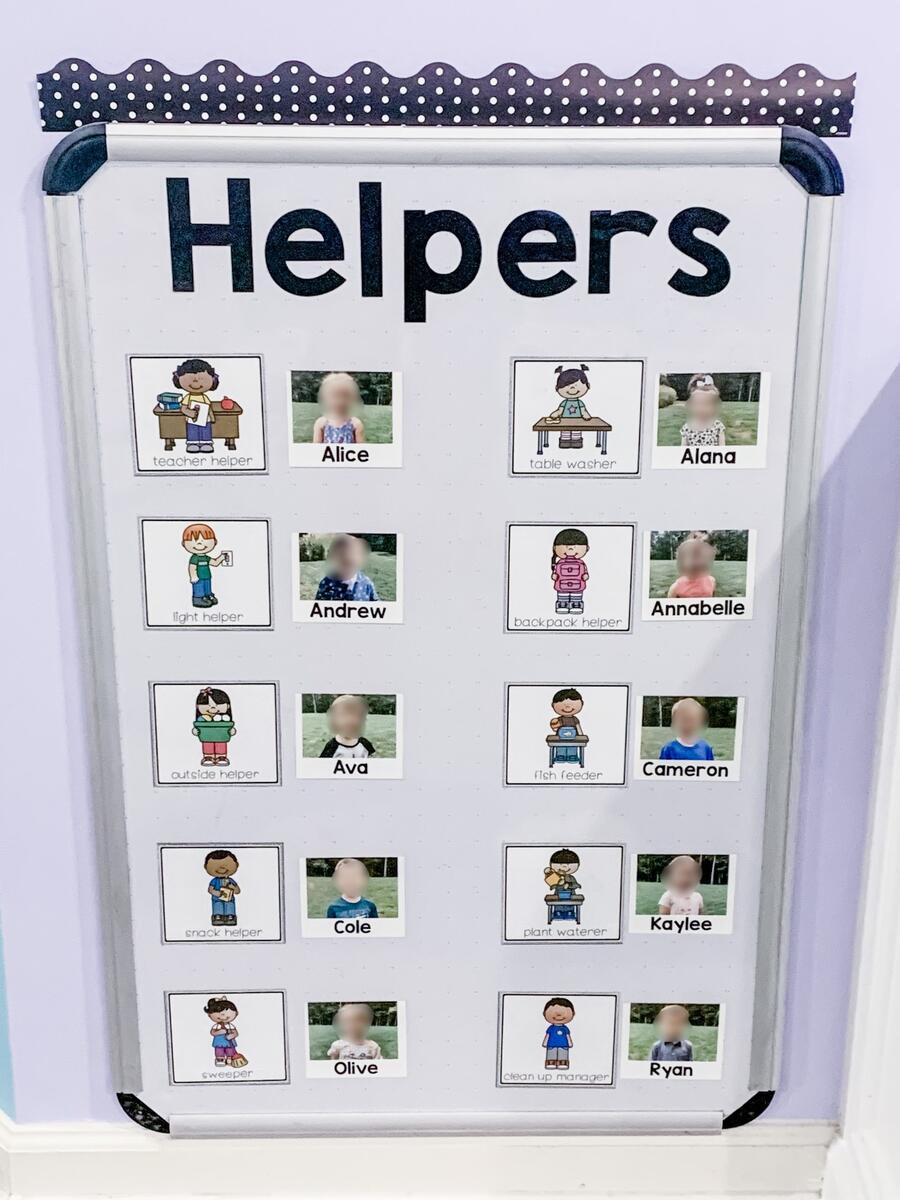 Editable Preschool Job Chart