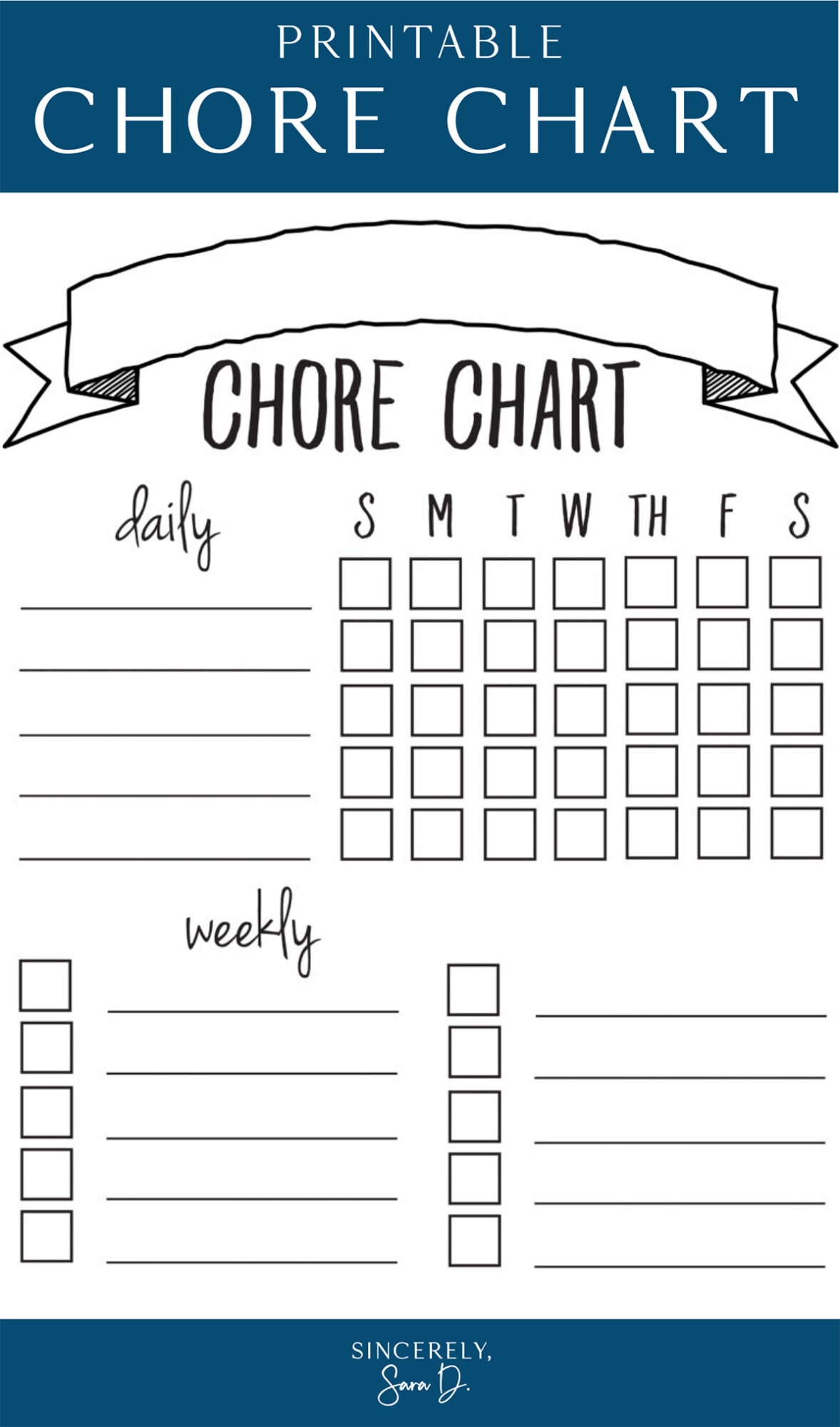 Printable Chore Chart Sincerely Sara D Home Decor DIY Projects Free And Customizable Chore Templates
