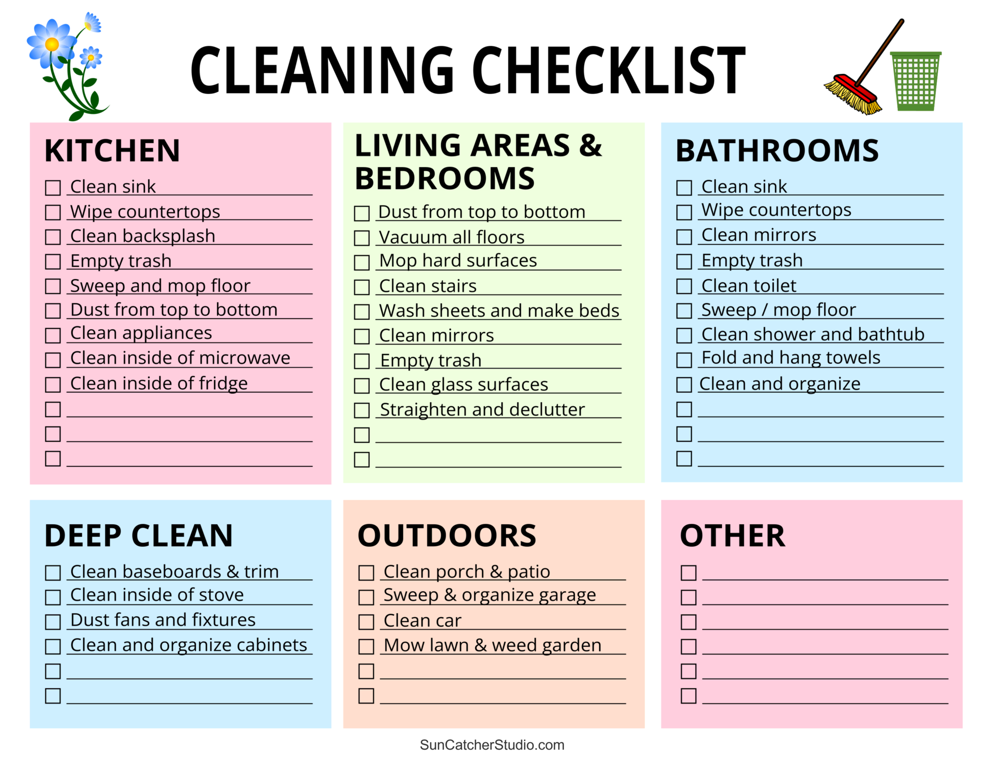Free Printable Cleaning Checklist Templates Canva