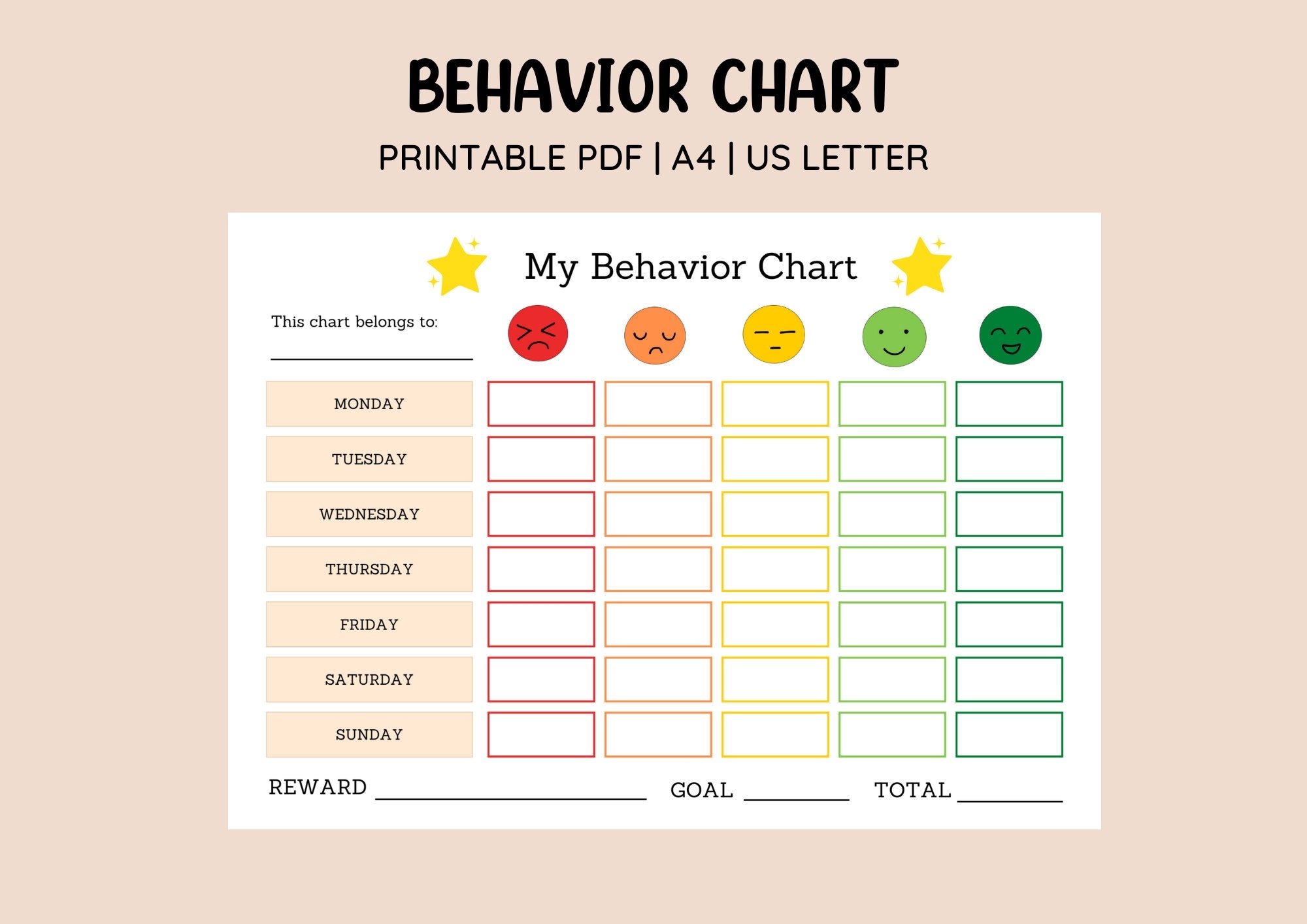 D FantiX Reward Chart For Kids Magnetic Home Behavior Chore Chart School Supplies With Stickers Walmart Business Supplies