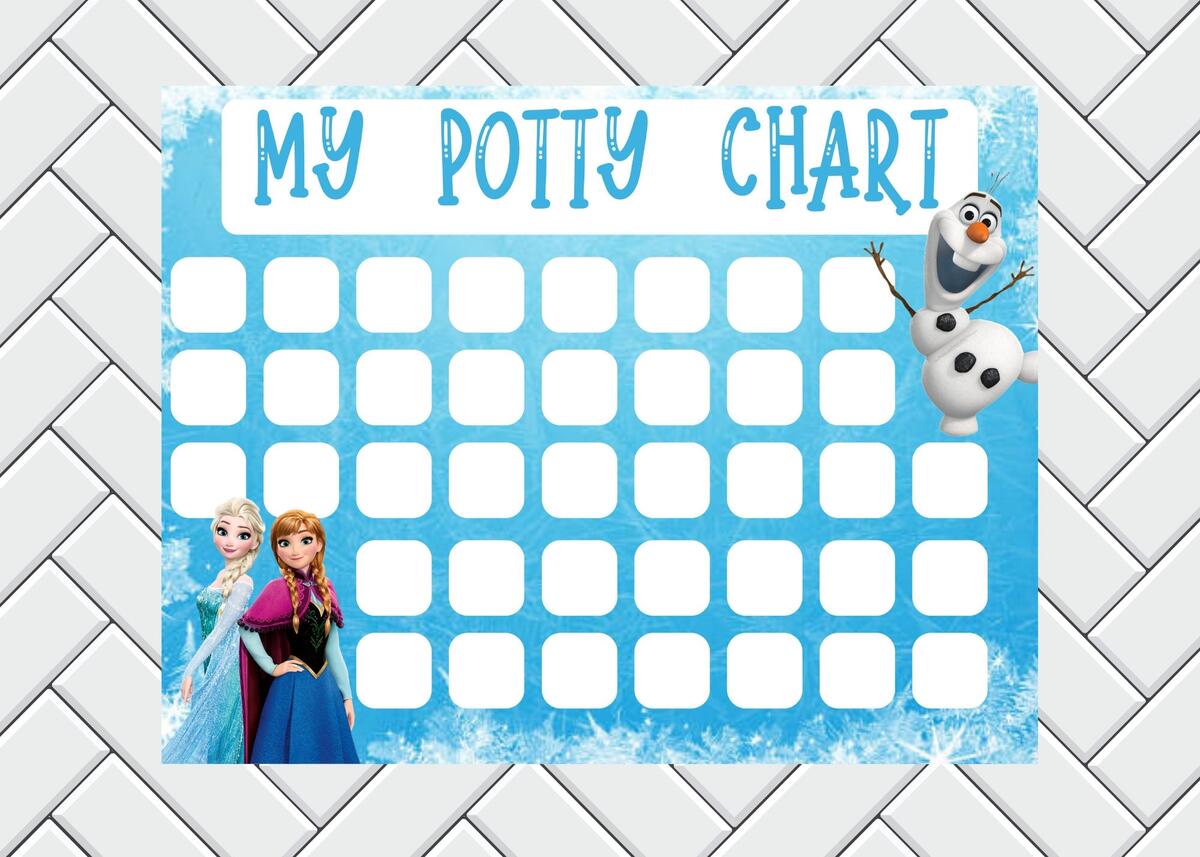 Printable Frozen Potty Training Chart Toddler Reward Chart Kids Potty Chart Sticker Reward System Etsy Denmark