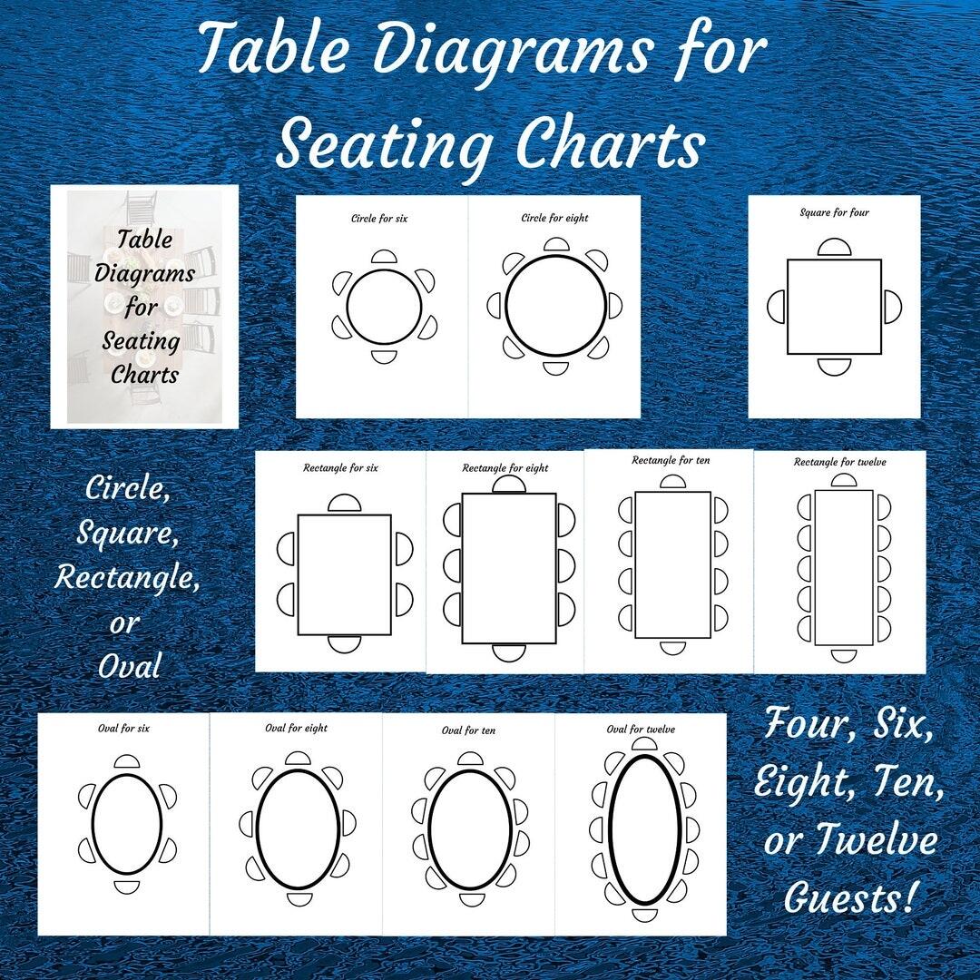 Printable Seating Chart Diagrams Table Layouts For Weddings Parties Events Digital Download Etsy