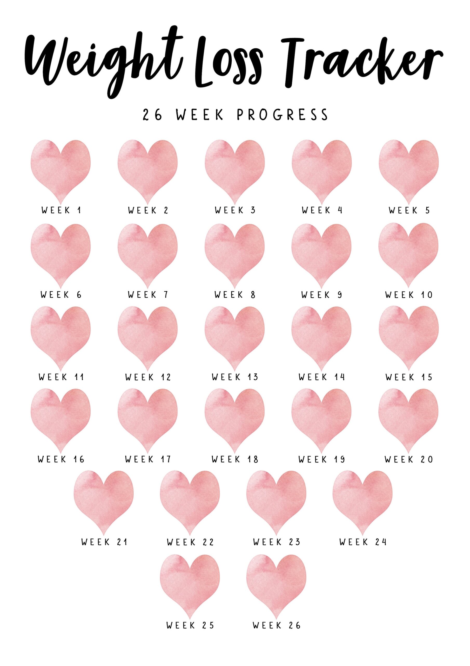 Printable Weight Loss Tracker 5 X Digital Weekly Weight Tracker Weekly Weigh In Measurement Tracker Weight Loss Chart Weight Loss Goal Etsy