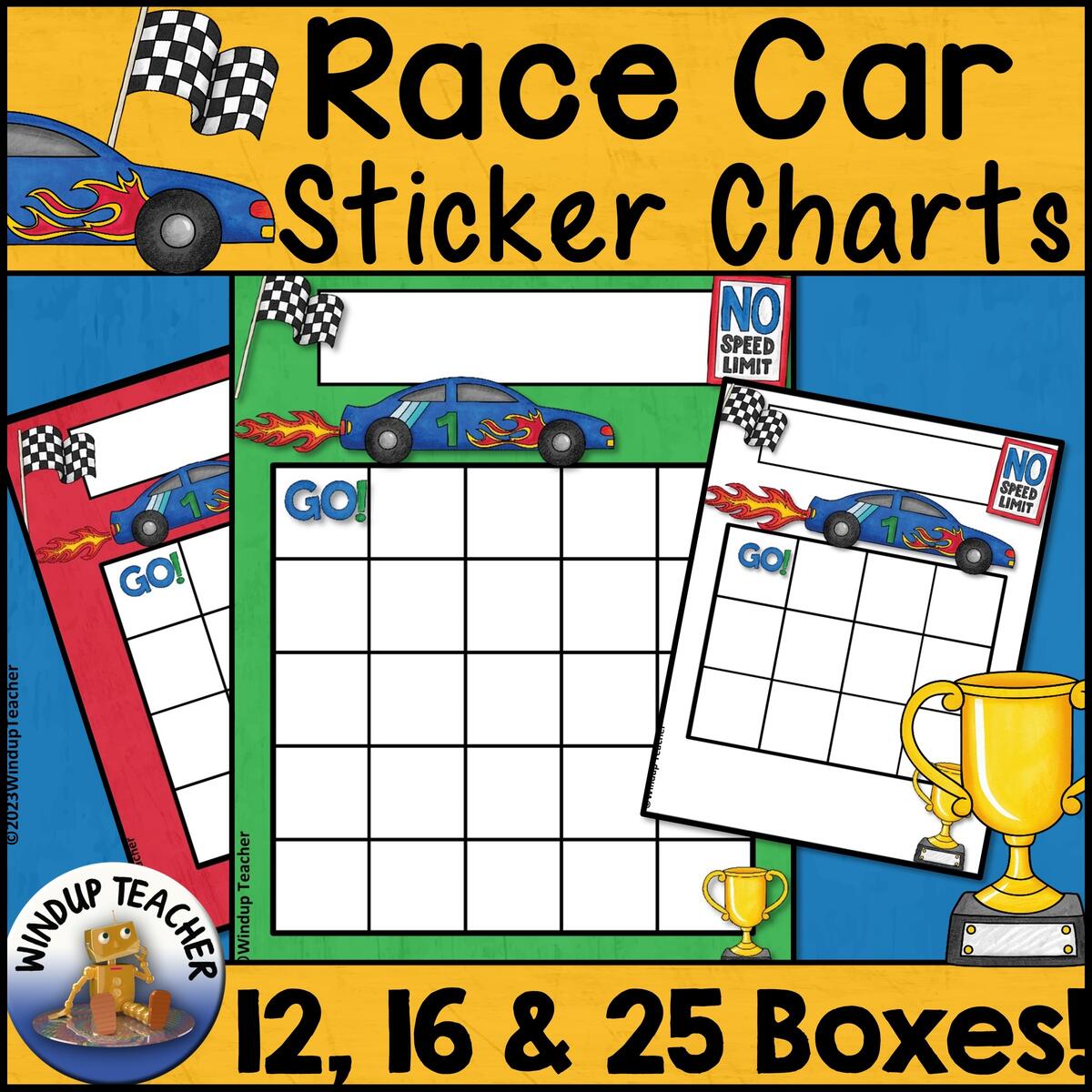 Race Car Sticker Charts Printable Incentive Reward Reproducibles Made By Teachers