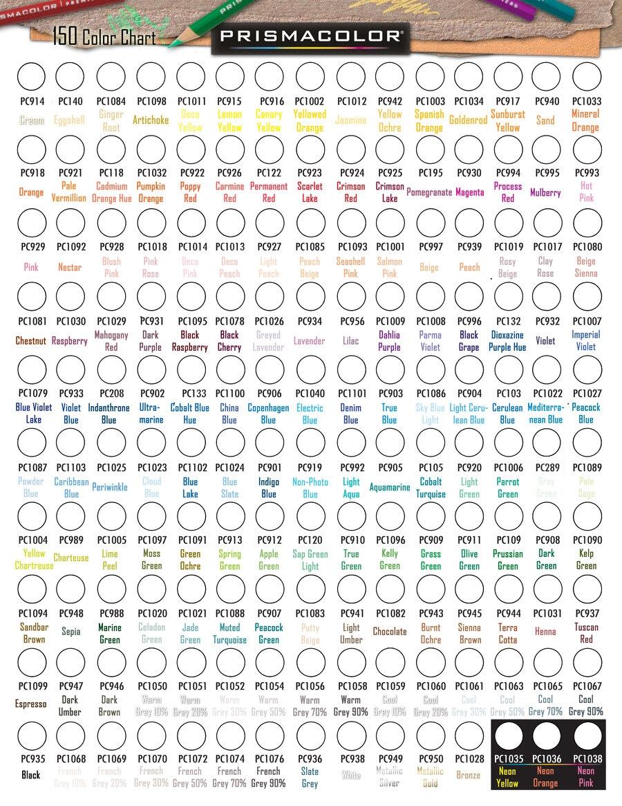 ROEDERcraft Prismacolor Blank Color Charts