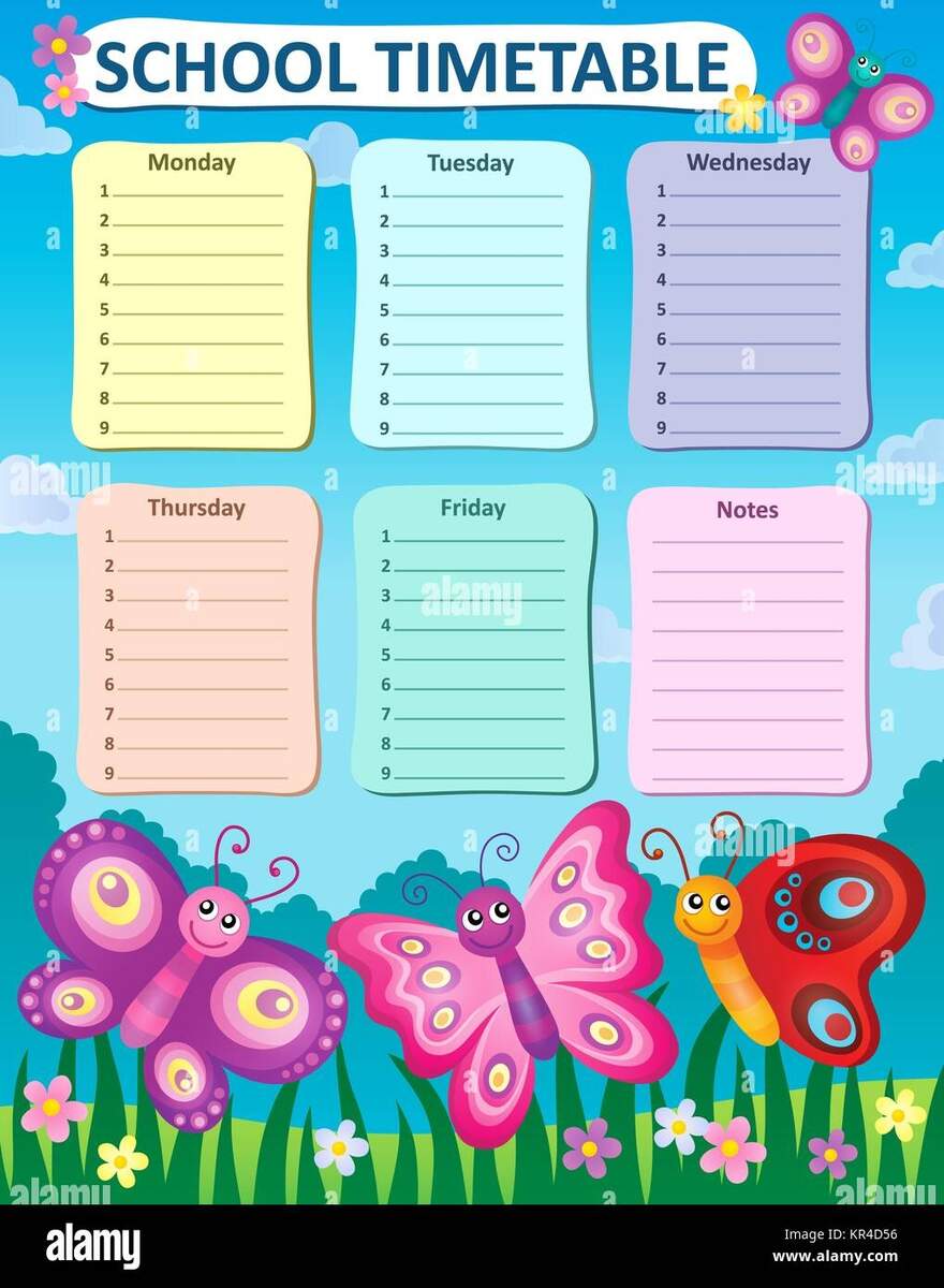 School Time Table Chart Hi Res Stock Photography And Images Alamy