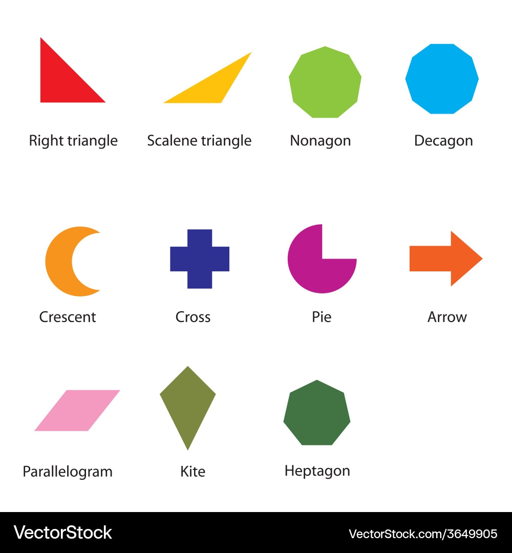 Shapes Chart For Children Geometry Royalty Free Vector VectorStock