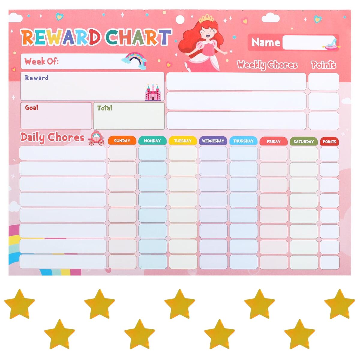 SKYDUE Magnetic Reward Chart For Kids Teens Toddlers With 1600 Star Stickers Tear Off Chore Chart Walmart
