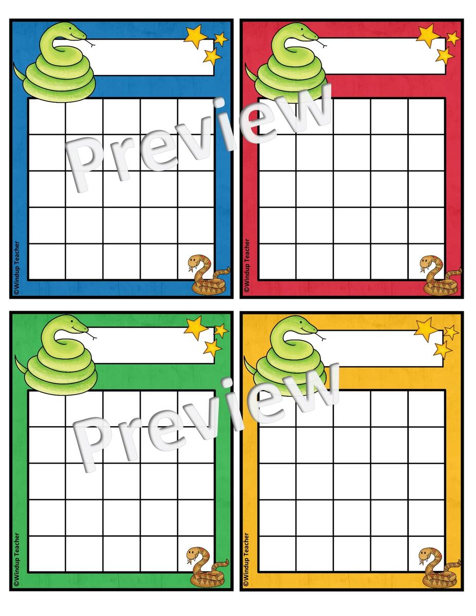 Snake Sticker Charts Printable Reading Incentive Reward Reproducibles Classful