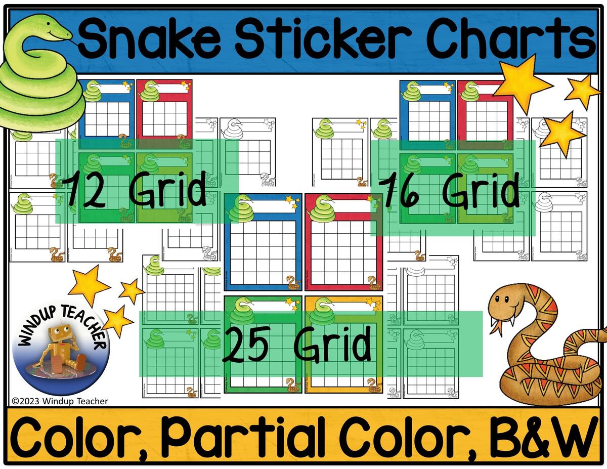 Snake Sticker Charts Printable Reading Incentive Reward Reproducibles Made By Teachers