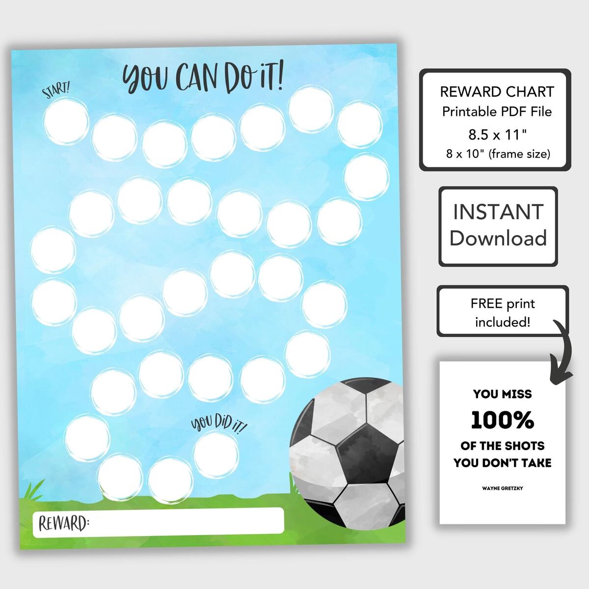 Soccer Reward Chart Etsy Canada