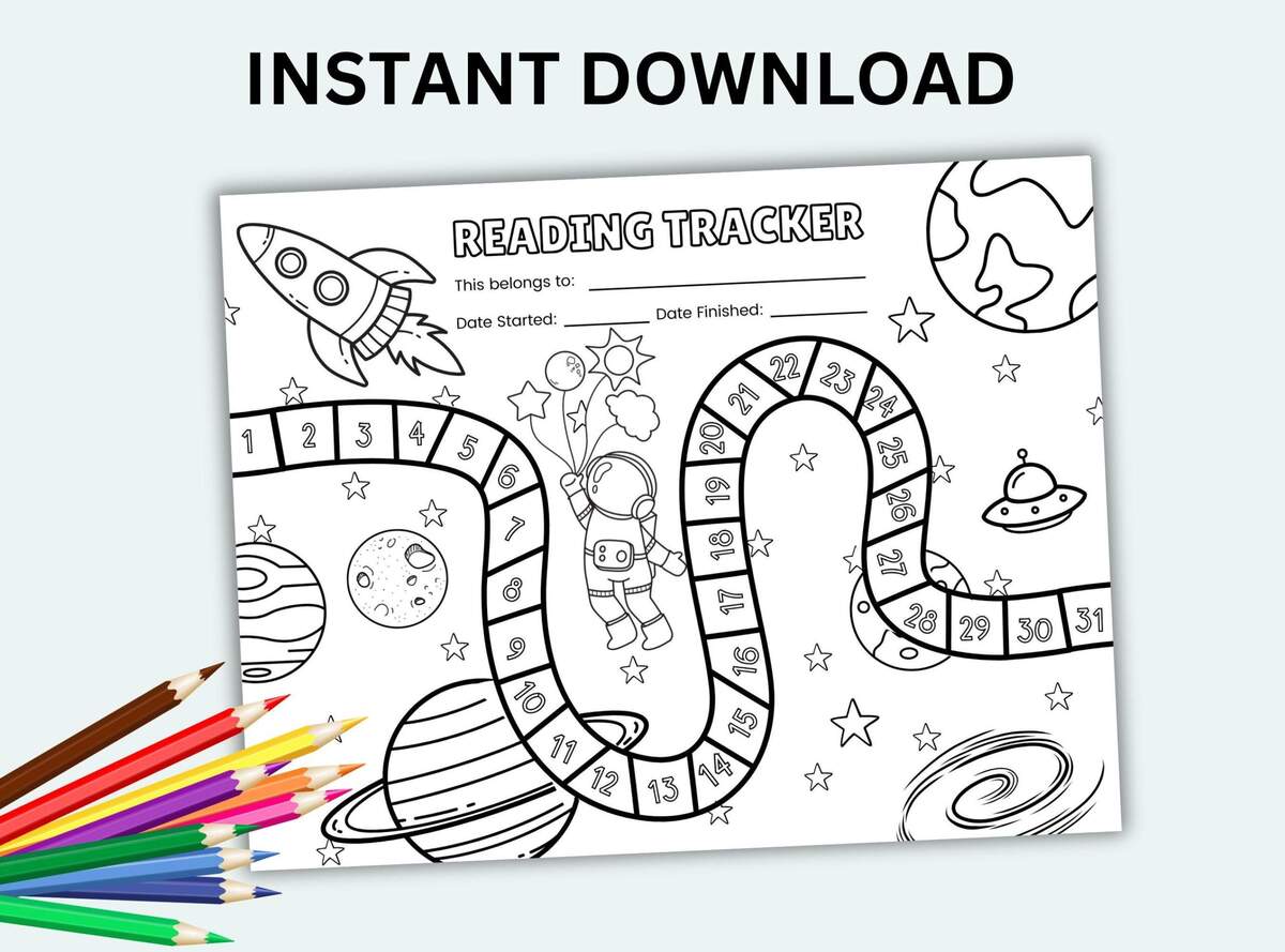 Space Reading Challenge Reading Tracker For Kids Printable Book Tracker Reading Log Kids Reading Challenge Book Adventure Reading Map Etsy Israel