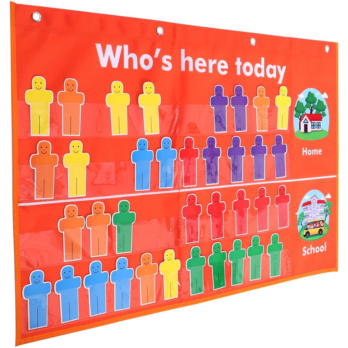 Student Attendance Bag Classroom Chart For Preschool Management Card Pocket Portable Polyester Cloth Supplies Walmart