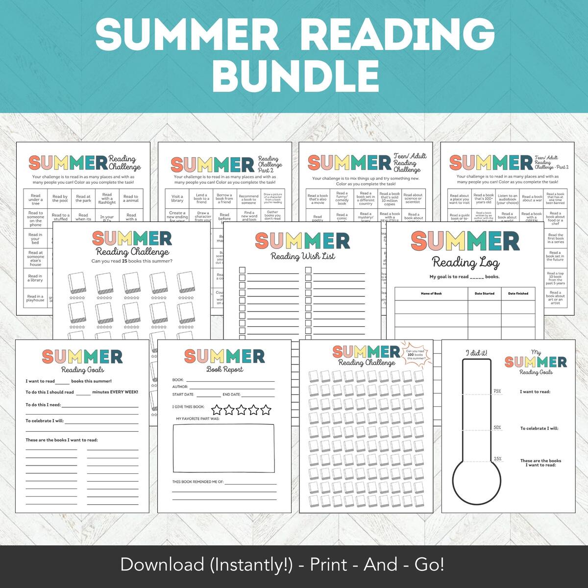 Summer Reading Challenge Printable Teen Adult Or Kids Reading Journal Or Reading Tracker Childrens Book Tracker Printable Log Book Log Etsy