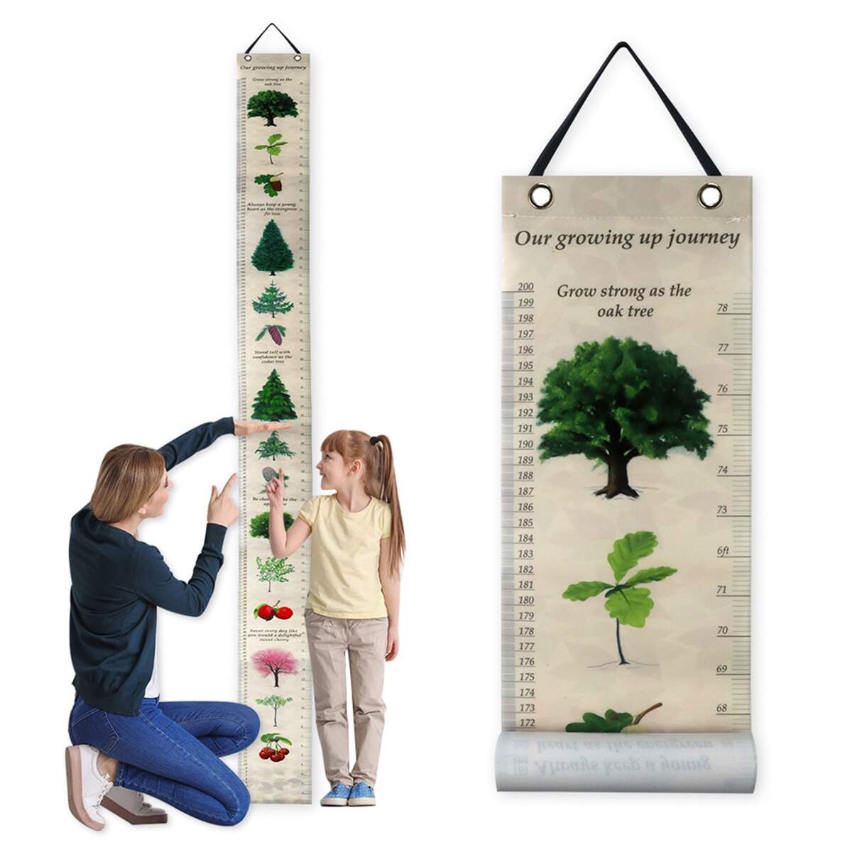 SUNRI Toddler Growth Height Chart Hanging Ruler Wall Decoration For Kids Height Measurement Plant Height Growth Chart 79 X 6 Walmart Business Supplies