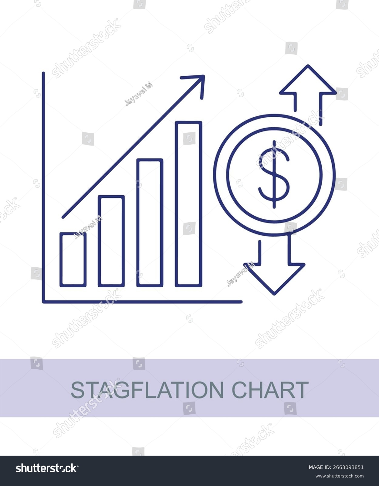 Symbolic Representation Graph Showing Inflation Stagnant Stock Vector Royalty Free 2663093851 Shutterstock