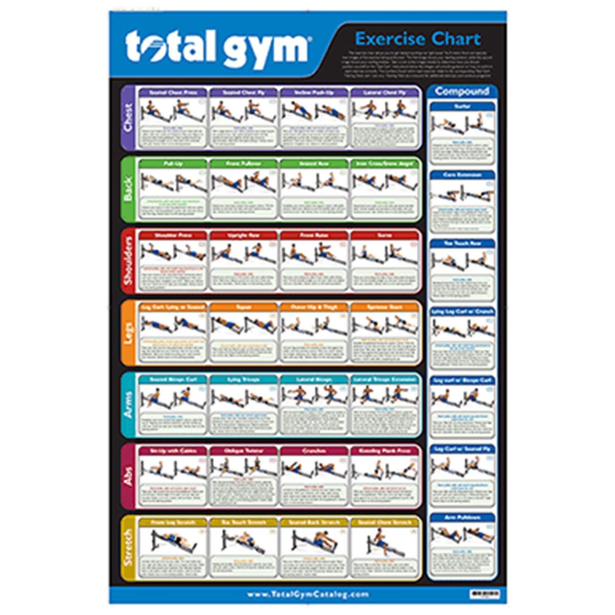 Total Gym Exercise Chart By Total Gym Amazon Be Office Products