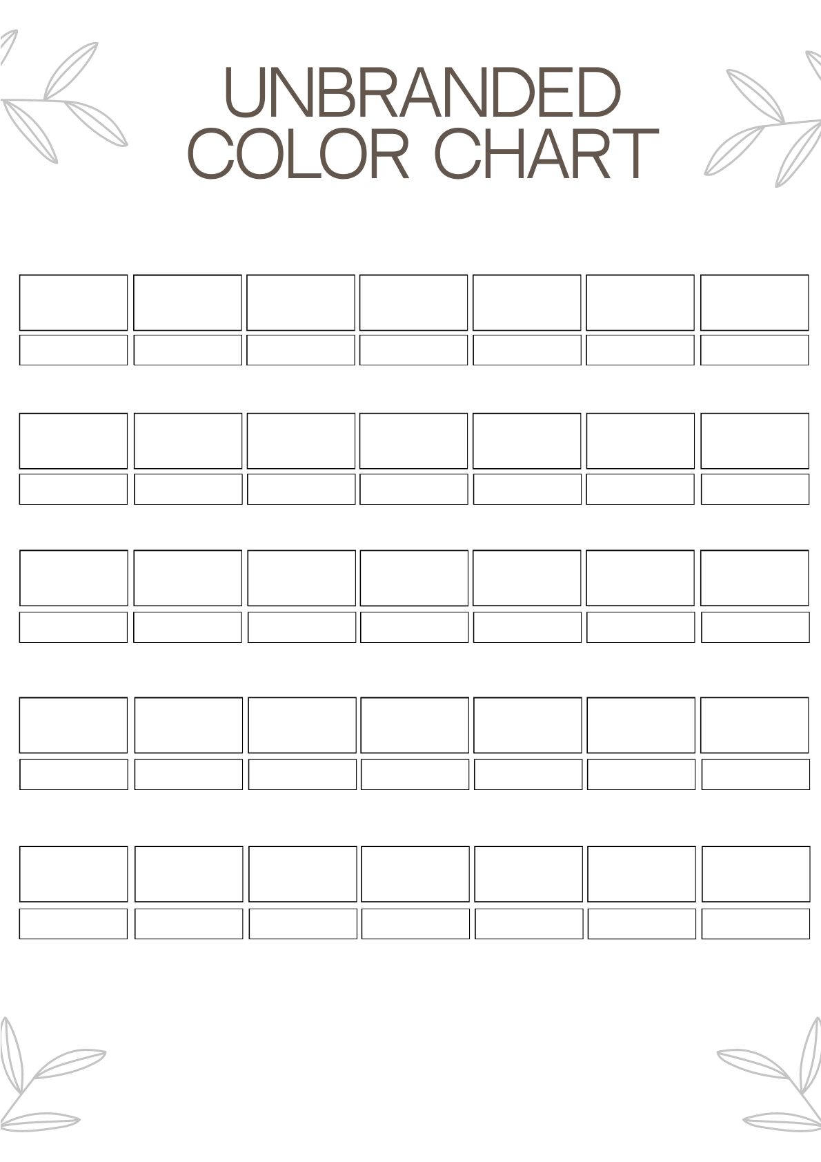 Color Swatch Sheets Art Classes