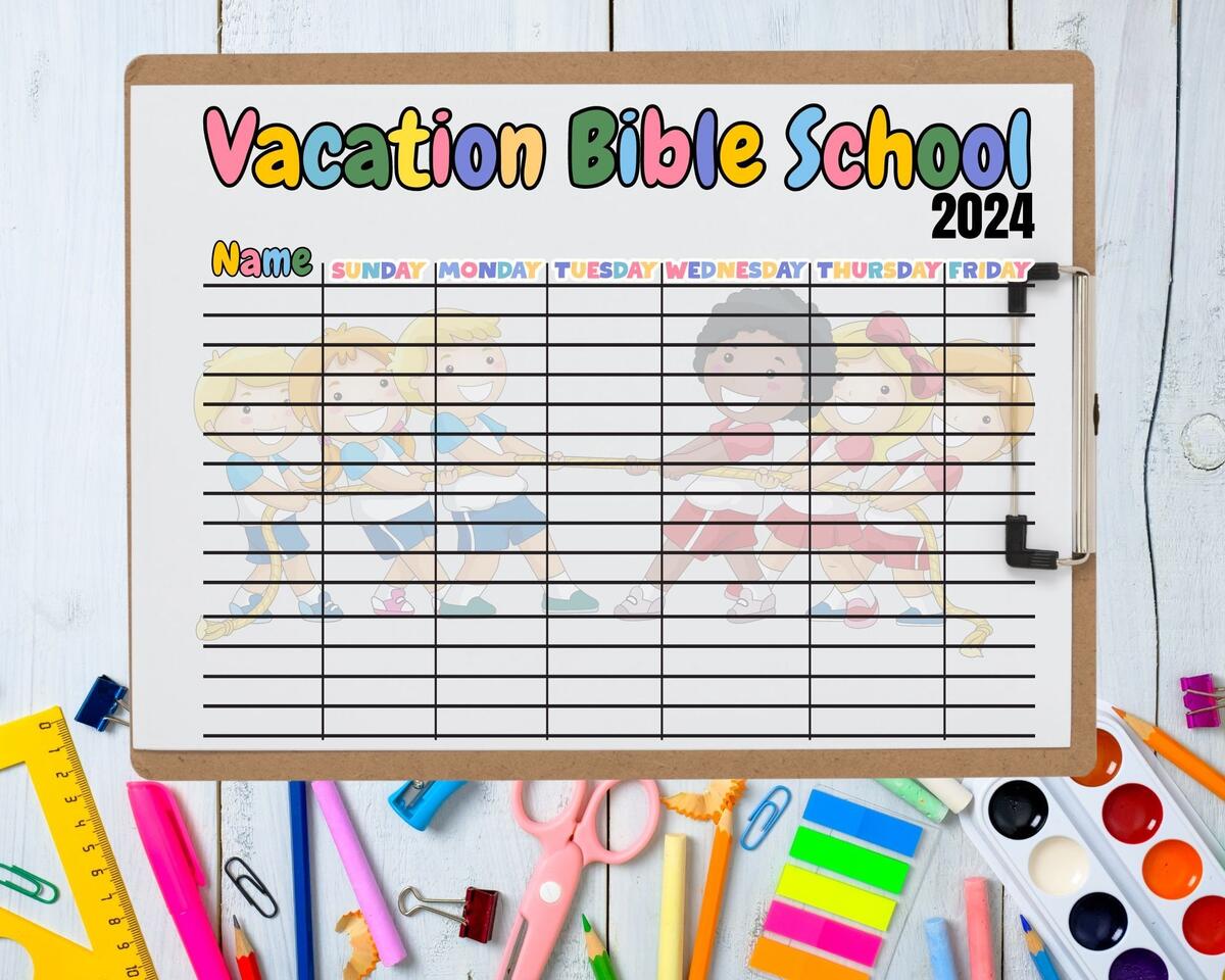 Vacation Bible School Attendance Sheet For VBS Sign In Sheet Bible School Name Sheet Etsy Israel
