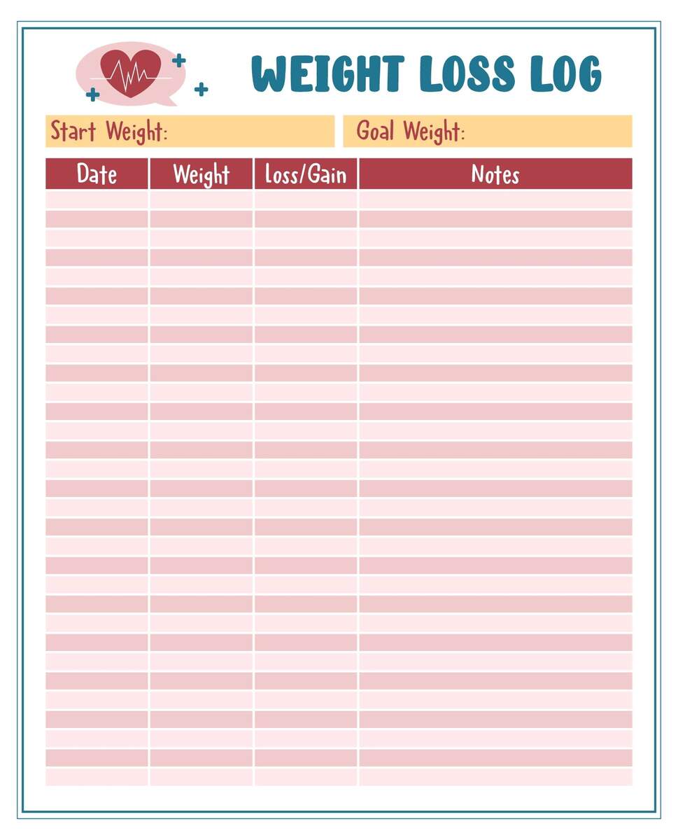 Weight Loss Log 10 Free PDF Printables Printablee