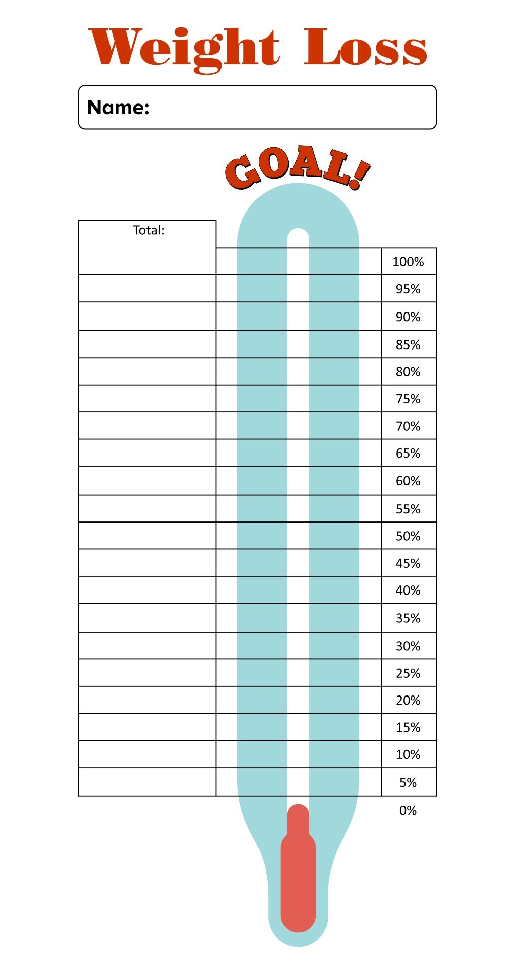 Weight Loss Thermometer 10 Free PDF Printables Printablee