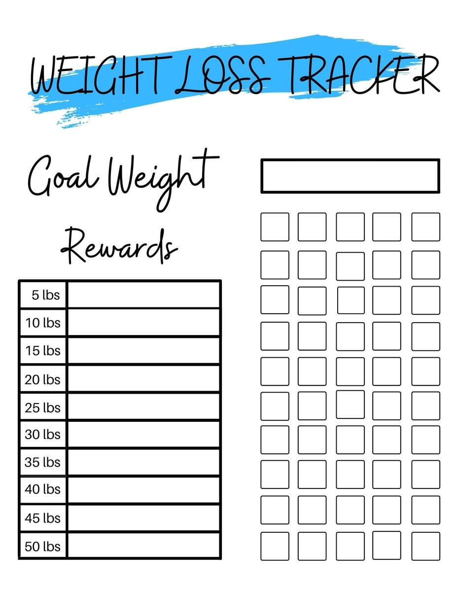 Weight Loss Reward Template Printable Weight Loss Tracker Digital Weight Loss Chart Weekly Weight Tracker Goal Setting Weight Loss Etsy
