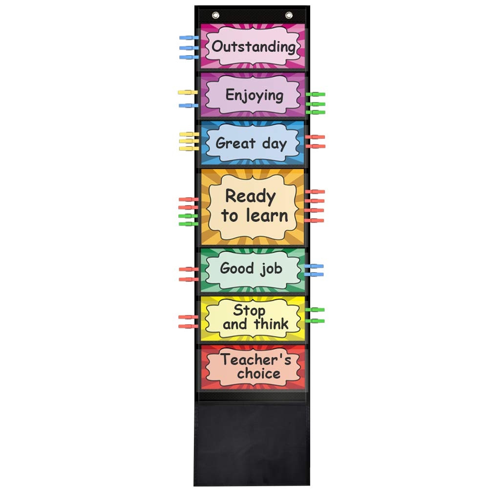 ZKOO Student Behavior Clip Chart For Classroom Management Kids Track Reward Pocket Chart Hanging Creative Bulletin ZKOO Student Behavior Clip Chart For Classroom Management Kids Track Reward Pocket Chart Hanging Creative Bulletin