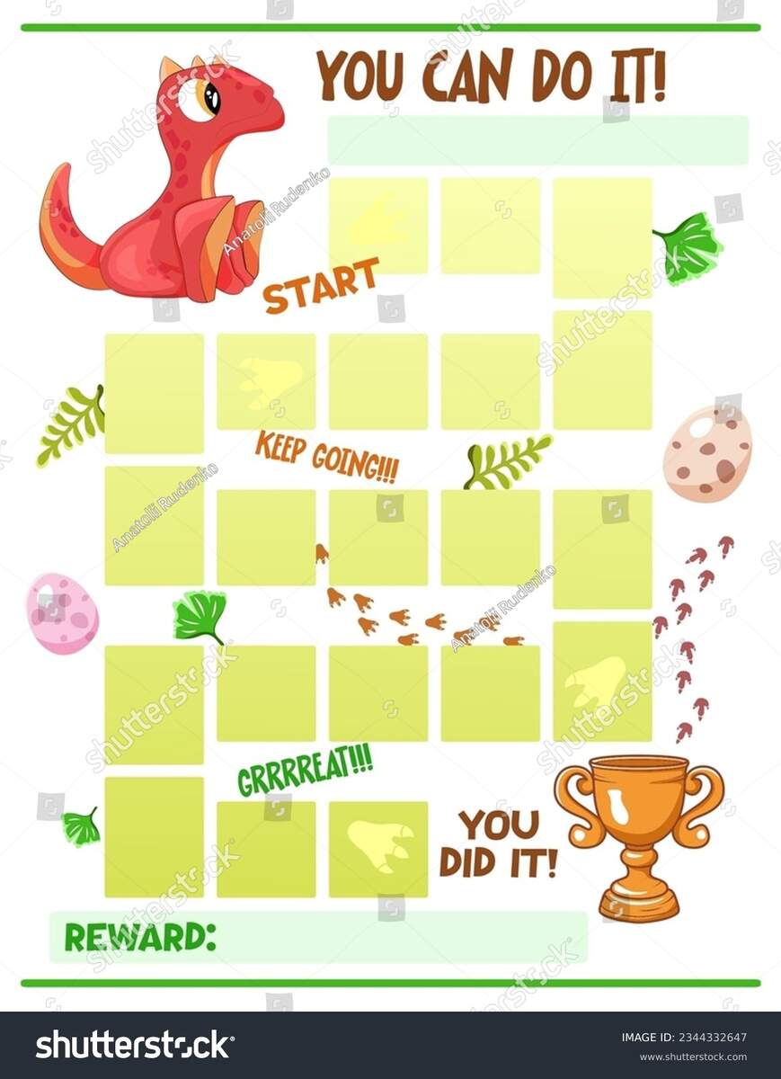 12 Dinosaur Reward Chart Royalty Free Images Stock Photos Pictures Shutterstock