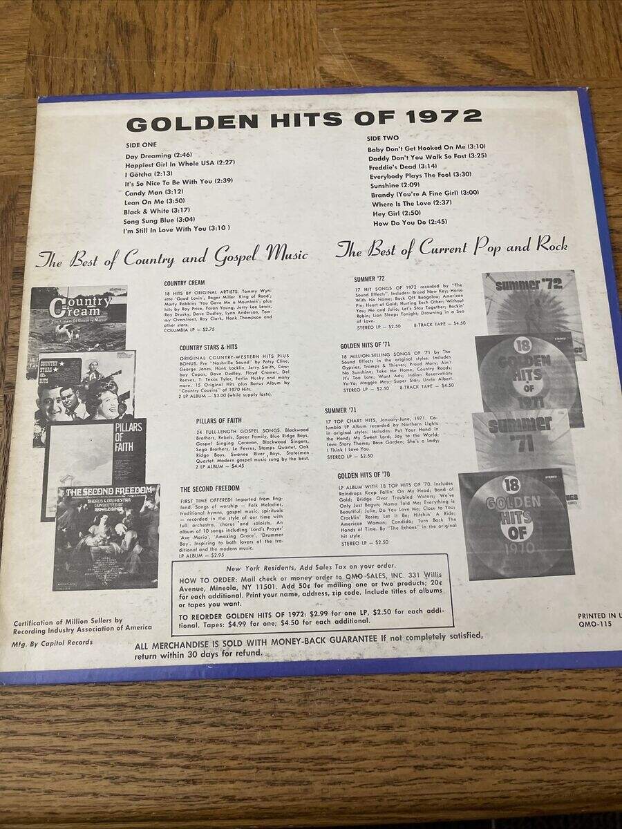18 Golden Hits Of 1972 Album EBay