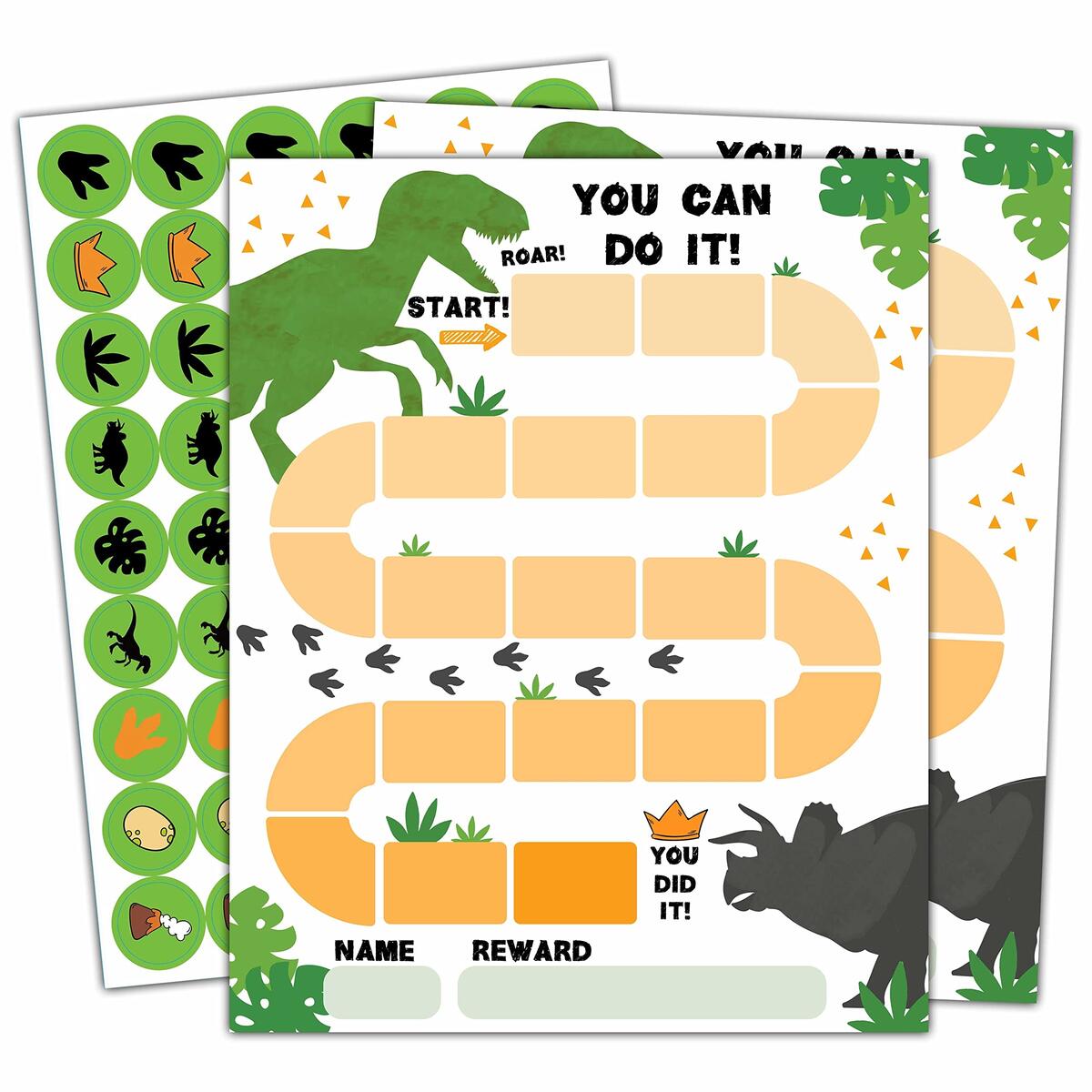 20 Dinosaur Reward Chart With 432 Round Stickers Incentive Behavior Chart For Kids At Home Classroom Kids Routine Daily Chore Sticker Chart B09 Amazon sg Office Products