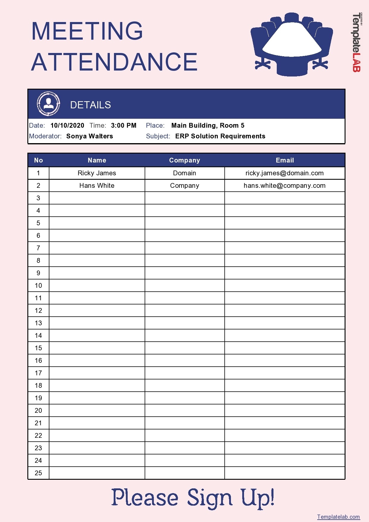 23 Free Printable Attendance Sheet Templates Word Excel