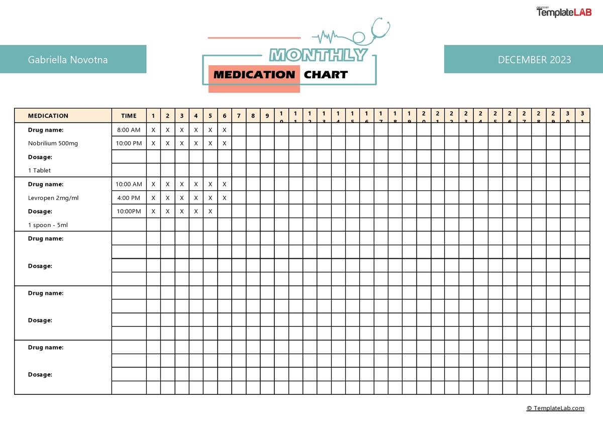 Medication Chart Template