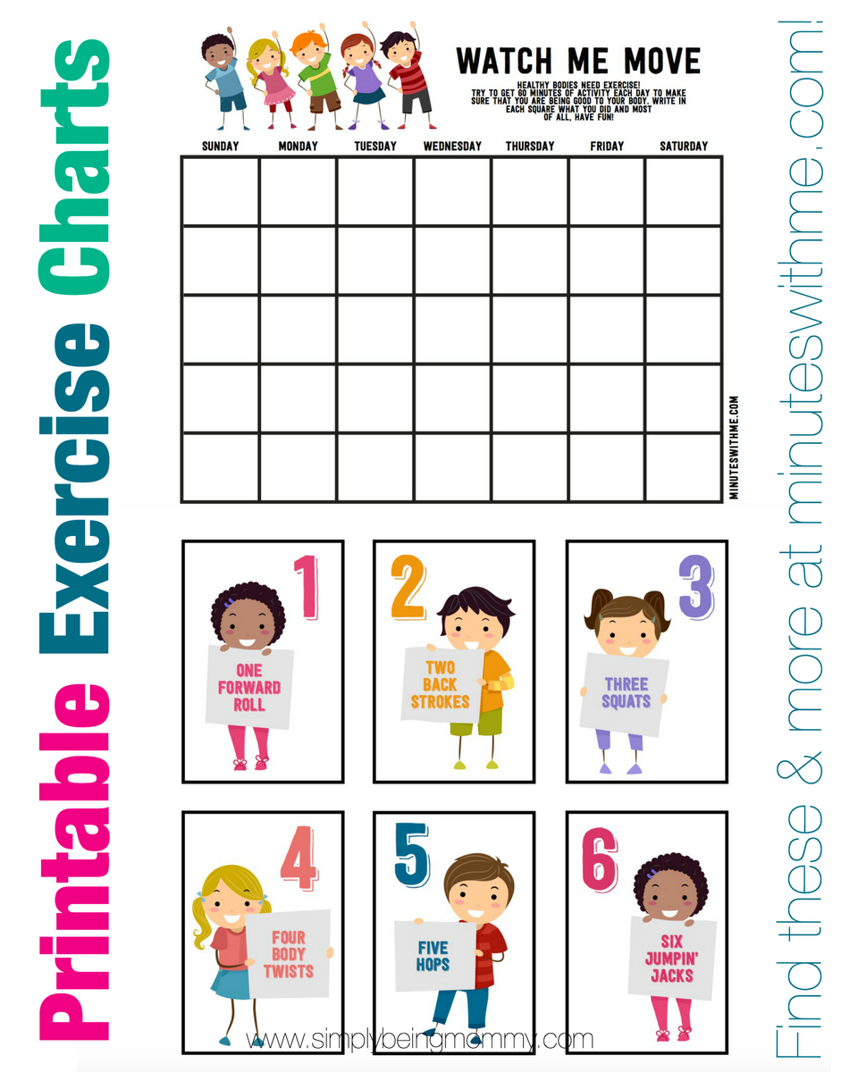 Exercise Chart Kids Easy Exercise For Kids Simple Workout Strength Home Workout Fun Circuit Workout